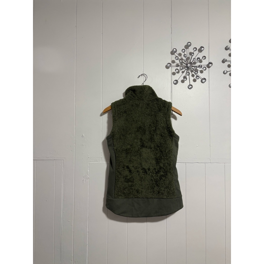 The North Face Women Furry Fleece VEST Green Jackets 2210 Sz Xs - Picture 4 of 7